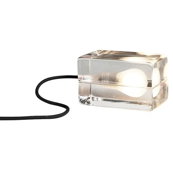 Design House Stockholm Block Lamp Klart Glas Sort Ledning – bordlampe — produktfoto