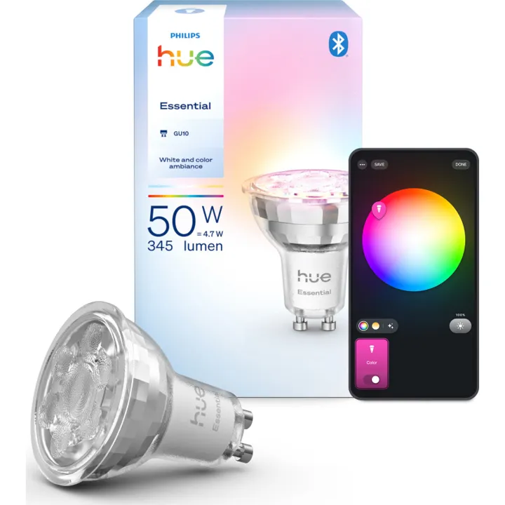 Philips Hue Essential White Color Ambiance GU10 spotpære – pære — produktfoto