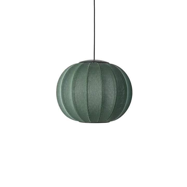 Made By Hand Knit-Wit Round Ø45 Tweed Green LED – pendel — produktfoto