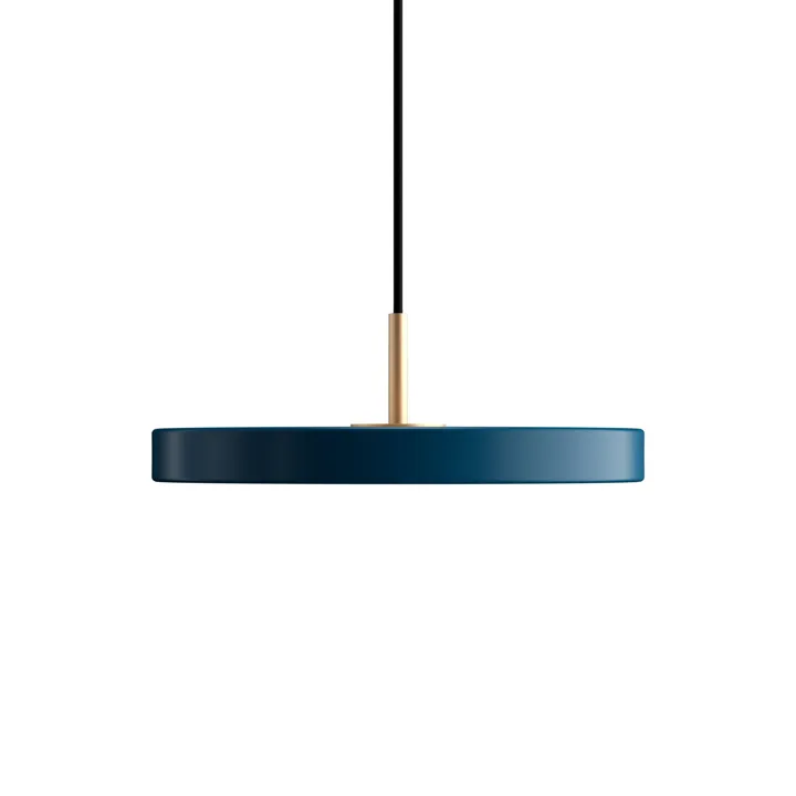Umage Asteria Mini Petroleums Blå med Messing Top – pendel — produktfoto