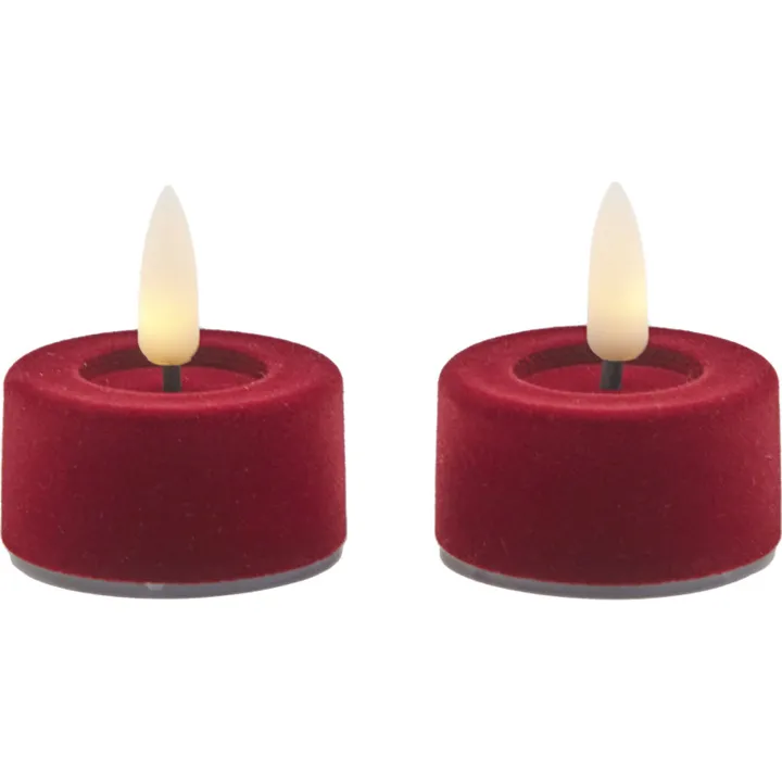 Sirius Sille velour LED fyrfadslys, 2-pak – LED-stearinlys — produktfoto