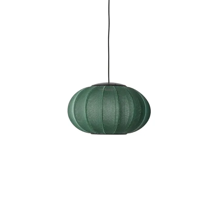 Made By Hand Knit-Wit 45 LED Oval Tweed Green – pendel — produktfoto