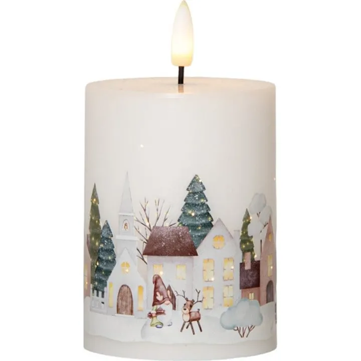 Star Trading Flamme Winterland bloklys, lys – LED-stearinlys — produktfoto