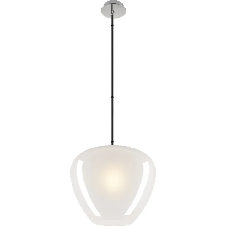 SLV Pantilo Convex , krom/hvid, Ø40 cm – pendel — produktfoto