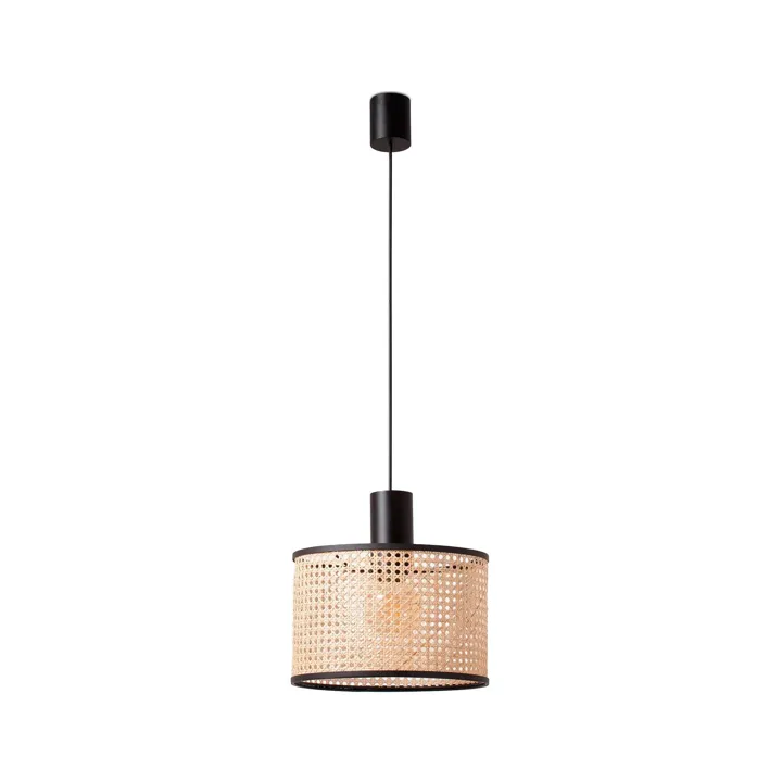 Faro MAMBO 320 Mat Sort/Rattan – pendel — produktfoto