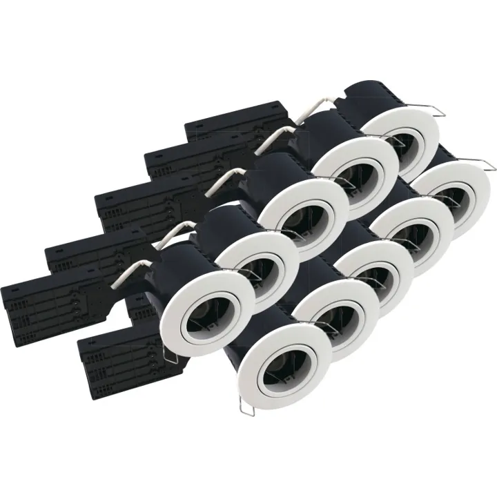 Nordtronic Fast Install ECO indbygningsspot, mat hvid, 10-pak – indbygningsspot — produktfoto