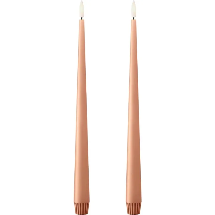 ester & erik LED kronelys, 30 cm, rosa, 2-pak – LED-stearinlys — produktfoto