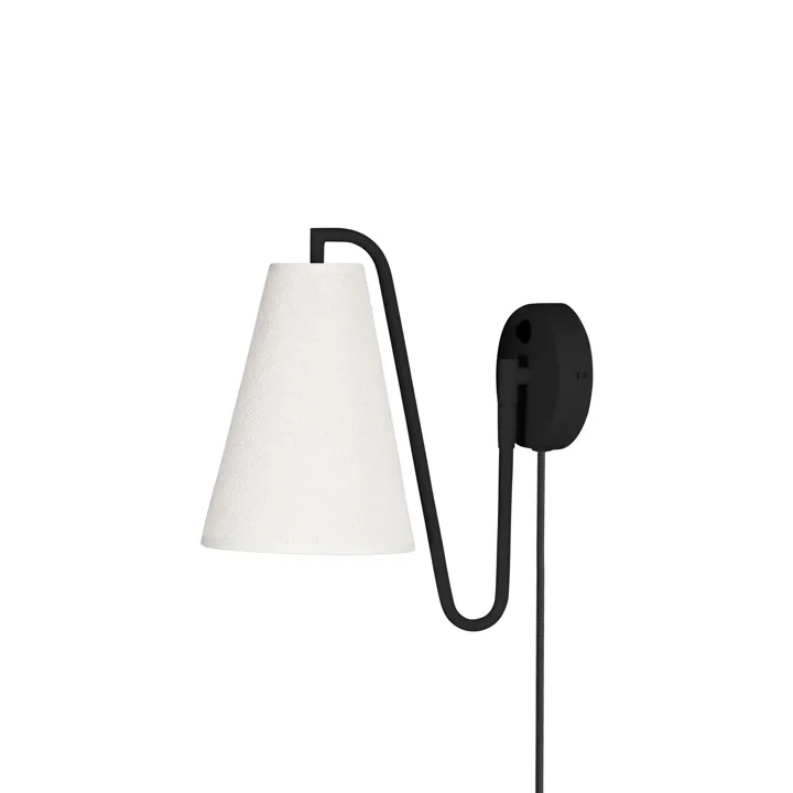 Globen Lighting Lou Bouclé Hvid/Sort – væglampe — produktfoto