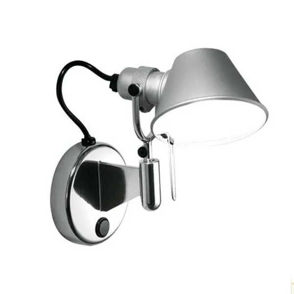 Artemide Tolomeo Micro Faretto Med Afbryder Aluminium – væglampe — produktfoto