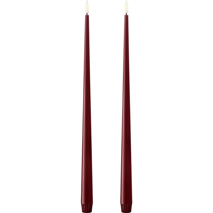 ester & erik LED kronelys, 40 cm, bordeaux, 2-pak – LED-stearinlys — produktfoto