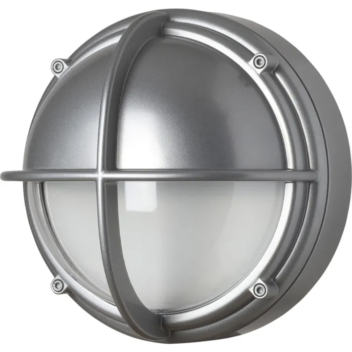 Louis Poulsen skotlampe, 3000K, halvskærmet, klar aluminium – udendørslampe — produktfoto