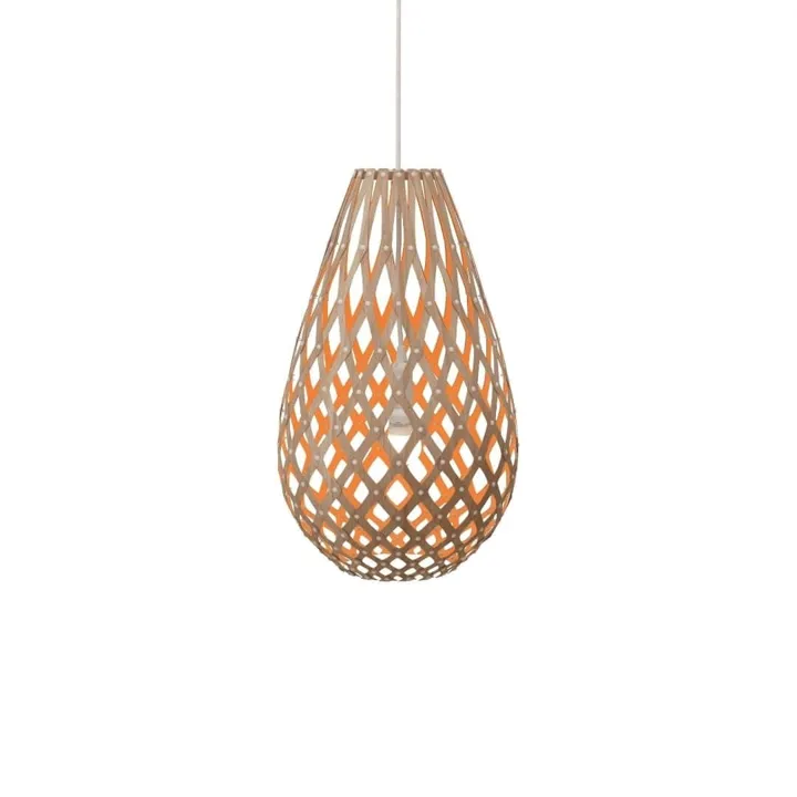 David Trubridge Koura H75 Bamboo / Orange – pendel — produktfoto