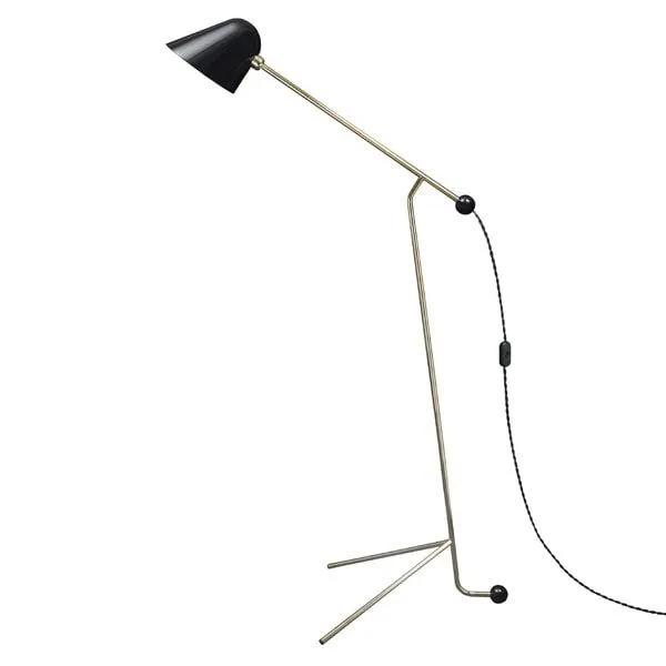 TATO Beghina Sort & Messing – gulvlampe — produktfoto