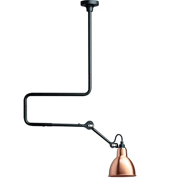 La Lampe Gras N312 Mat Sort/Kobber – loftlampe — produktfoto