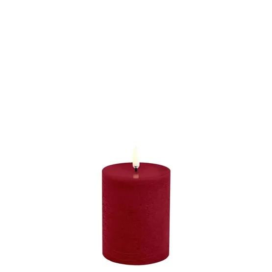 Uyuni LED bloklys, Carmine red, Rustic, 7,8x10 cm – LED-stearinlys — produktfoto