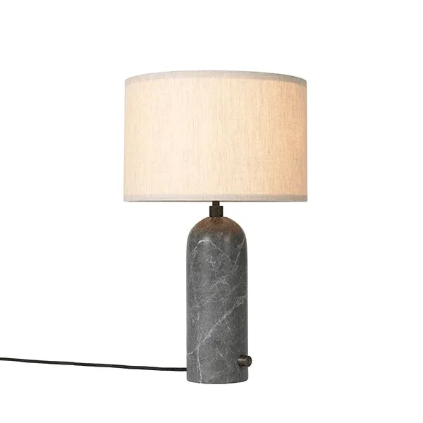 GUBI Gravity Lille Grå Sort/Canvas – bordlampe — produktfoto