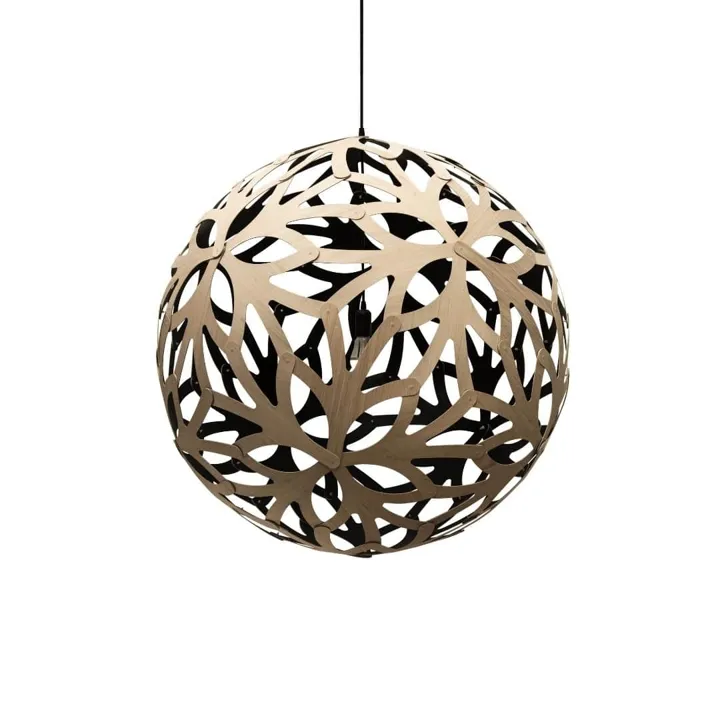David Trubridge Floral Ø100 Bamboo / Sort – pendel — produktfoto