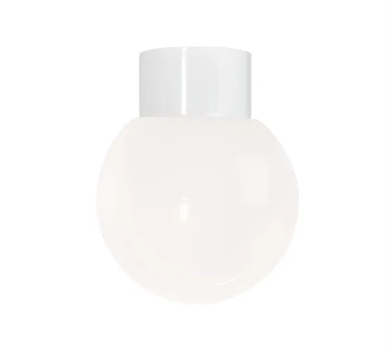 Ifö Electric Classic Globe 180 / IP54 LED 3000K, hvid/blank opal – væglampe — produktfoto