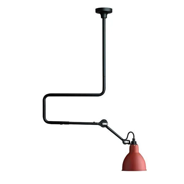 La Lampe Gras N312 Mat Sort & Rød – loftlampe — produktfoto