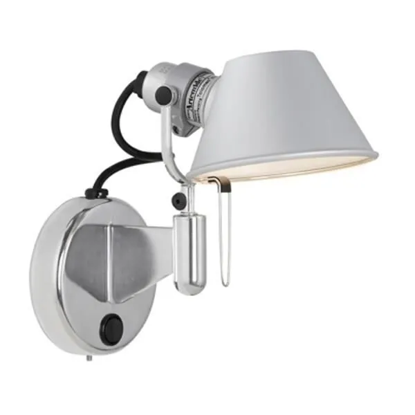 Artemide Tolomeo Micro Faretto LED Dæmpbar Med Afbryder 3000K Aluminium – væglampe — produktfoto