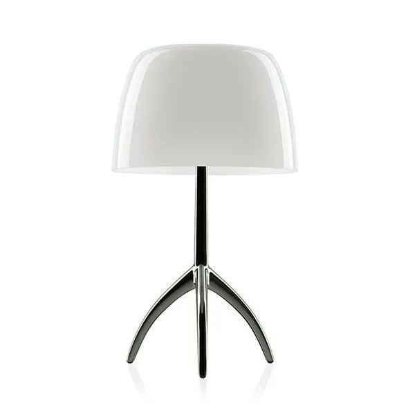 Foscarini Lumiere Grande Hvid Sortforkromet – bordlampe — produktfoto