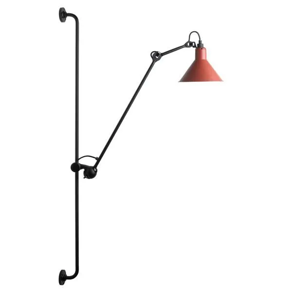 La Lampe Gras N214 Mat Sort & Rød – væglampe — produktfoto