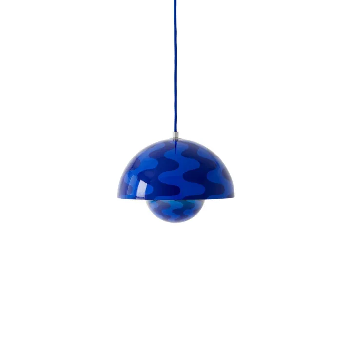 &Tradition Flowerpot VP1 Cobalt Blue/Twilight Blue Pattern – pendel — produktfoto