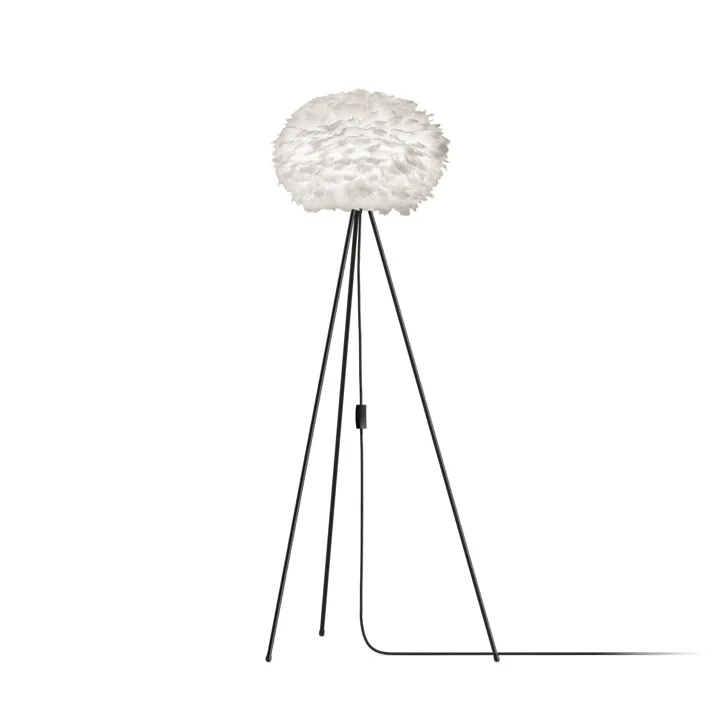 Umage Eos Tripod Mellem Hvid med Ben I Sort – gulvlampe — produktfoto