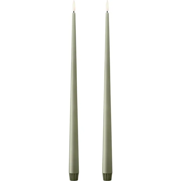 ester & erik LED kronelys, 40 cm, grøn, 2-pak – LED-stearinlys — produktfoto