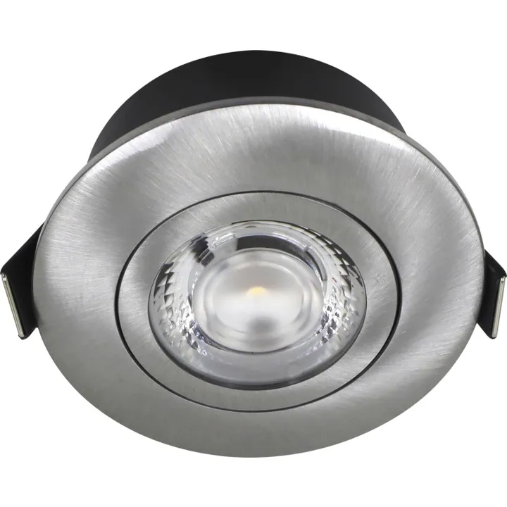 Nordtronic Low Profile Flexible indbygningsspot, Ø7,5 cm, børstet alu, 3000K – indbygningsspot — produktfoto
