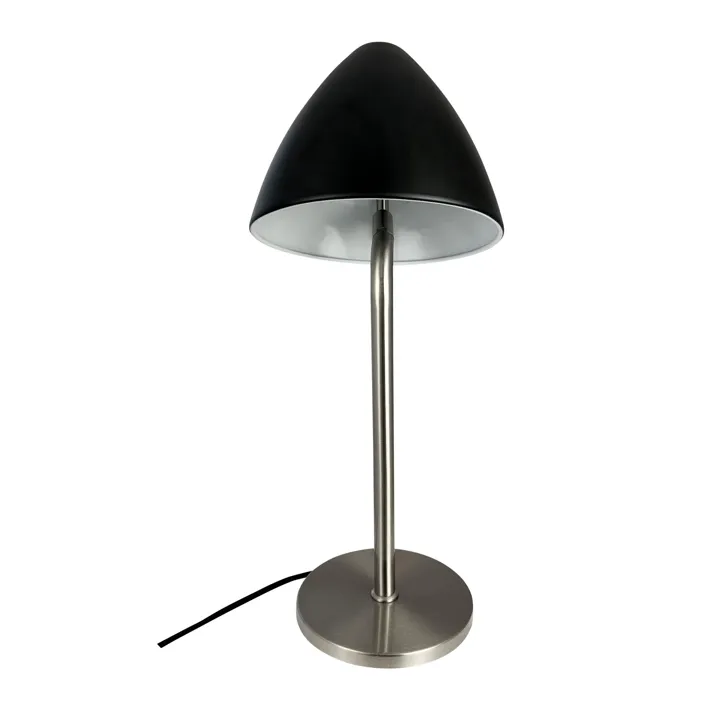 Dyberg Larsen Oulu Sort/Børstet Stål – bordlampe — produktfoto