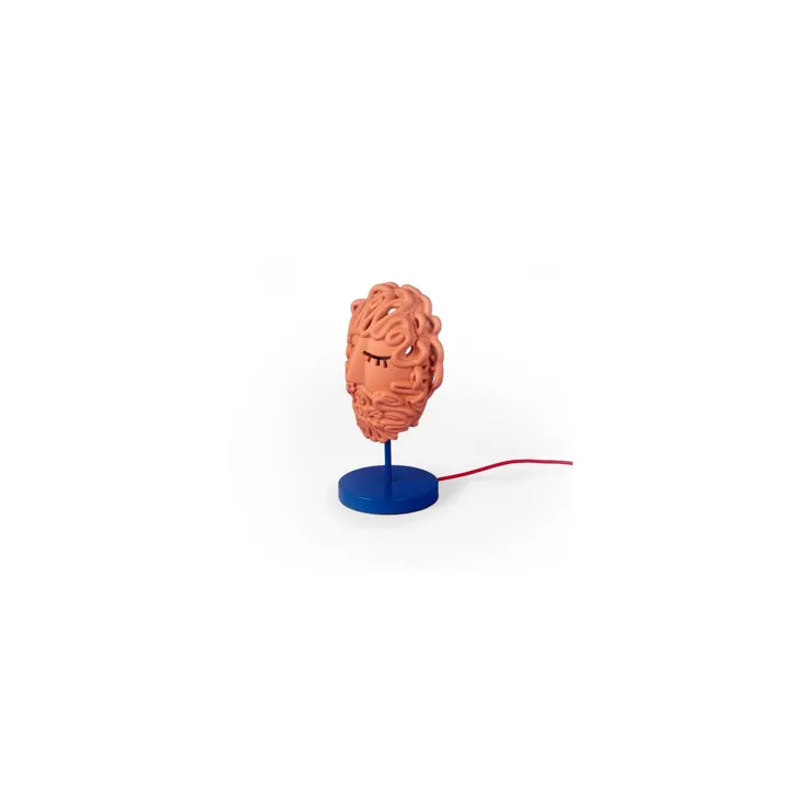 Seletti Magna Graecia Collection Ulysse Mask Terracotta/Blå – bordlampe — produktfoto