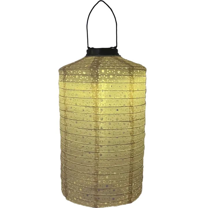 Veli Line solcelle papir lanterne, beige – udendørslampe — produktfoto