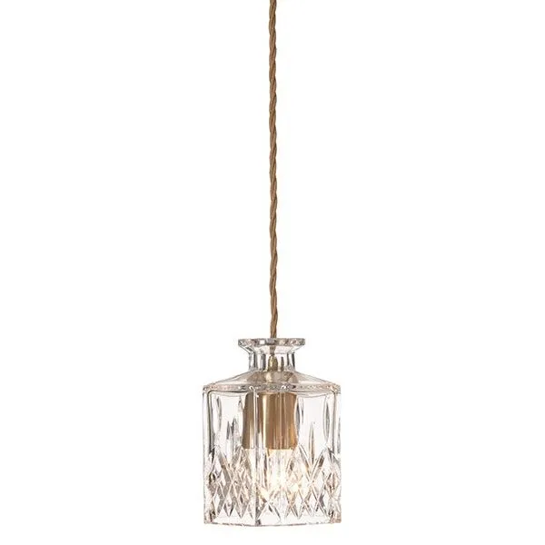 Lee Broom Square Decanterlight Krystal/ Messing – pendel — produktfoto