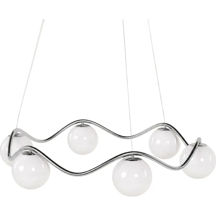 Rebello Decor Circle of Life , krom, Ø15 cm glaskugler, Ø91 cm – lysekrone — produktfoto
