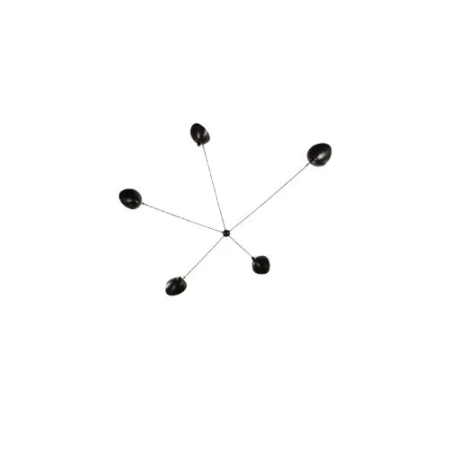 Serge Mouille Spider 5 Fixed Arms Sort – væglampe — produktfoto