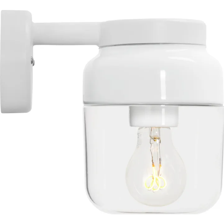 Ifö Electric Ohm , hvid/klar – væglampe — produktfoto