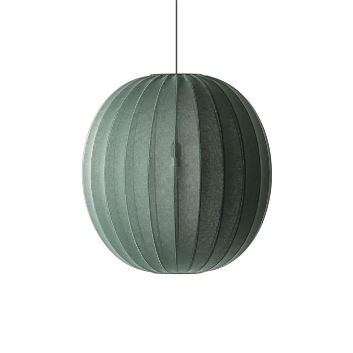Made By Hand Knit-Wit Round Ø75 Tweed Green – pendel — produktfoto