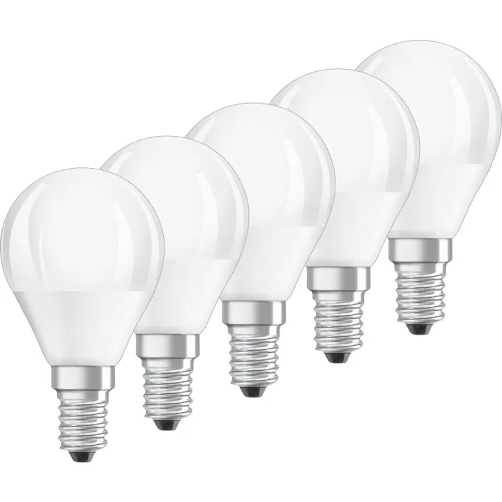 Ledvance Parathom E14 kronepære, 2700K, 5W, 5-pak – pære — produktfoto