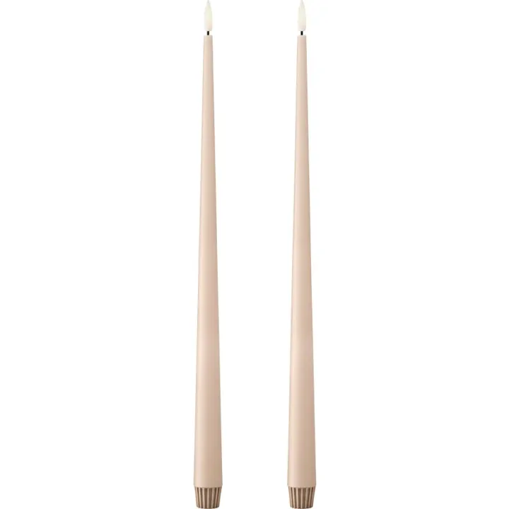 ester & erik LED kronelys, 40 cm, lys beige, 2-pak – LED-stearinlys — produktfoto