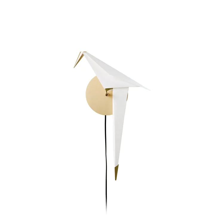 Moooi Perch Light Messing/Hvid Stor – væglampe — produktfoto