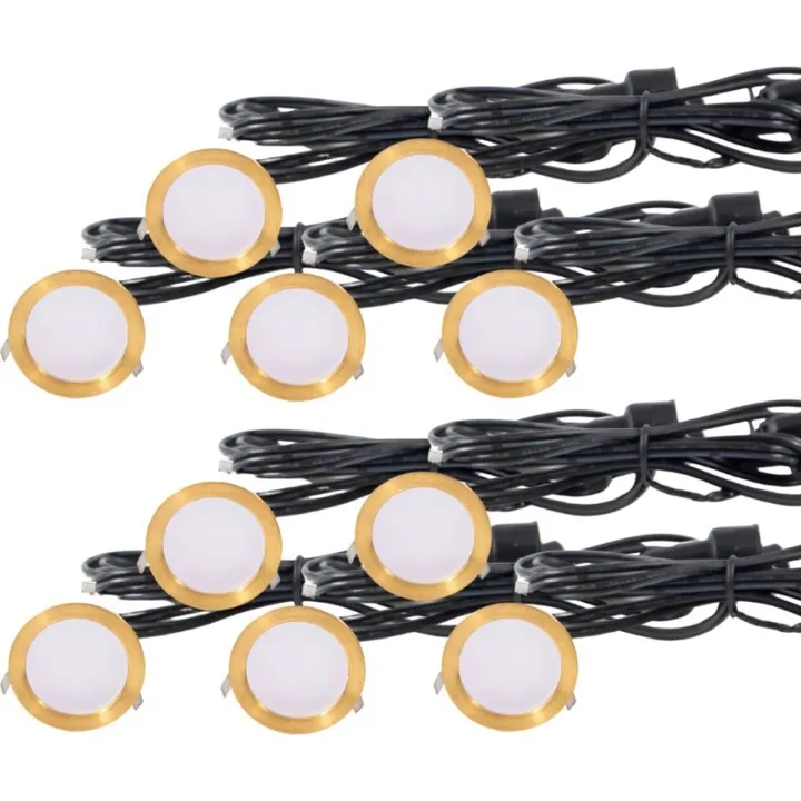 Light By Juul Light By Juhl Cosmos nedgravningsspot, messing, 10-pak – udendørslampe — produktfoto