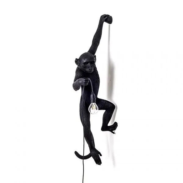 Seletti Monkey Hanging Left Sort Udendørs – udendørs væglampe — produktfoto
