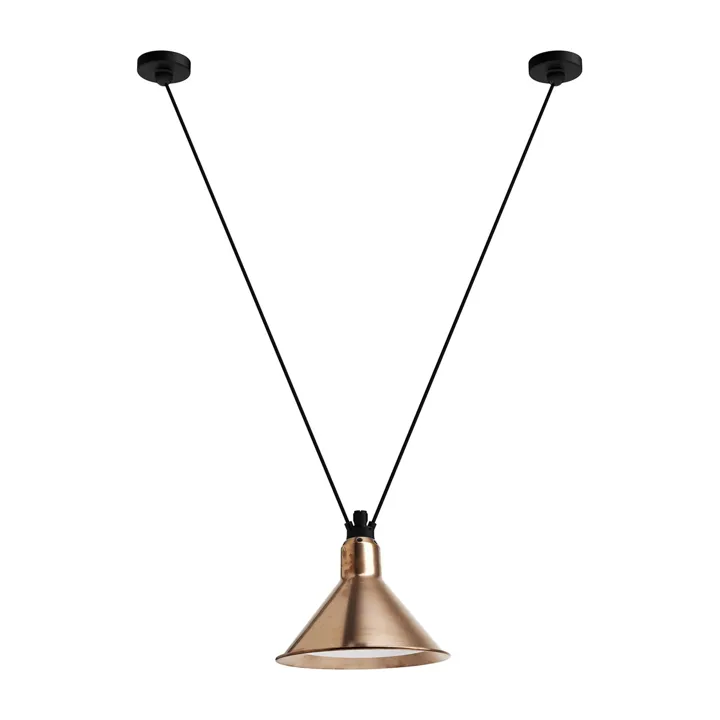 DCWéditions Lampe Gras N323 L Conic Rå Kobber/Hvid – pendel — produktfoto
