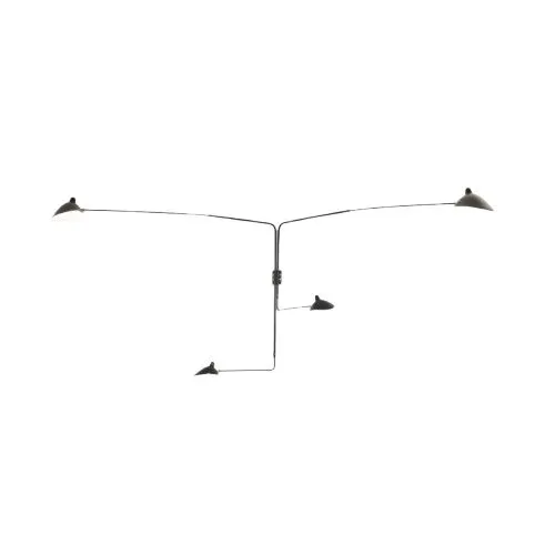 Serge Mouille 4 Rotating Straight Arms Sort – væglampe — produktfoto