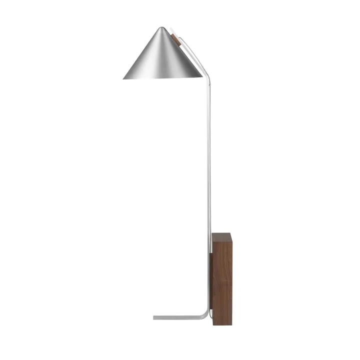 Kristina Dam Studio Cone Børstet Aluminium & Valnød – gulvlampe — produktfoto