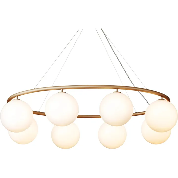 Nuura Miira 8 Oval Messing/Opal – lysekrone — produktfoto