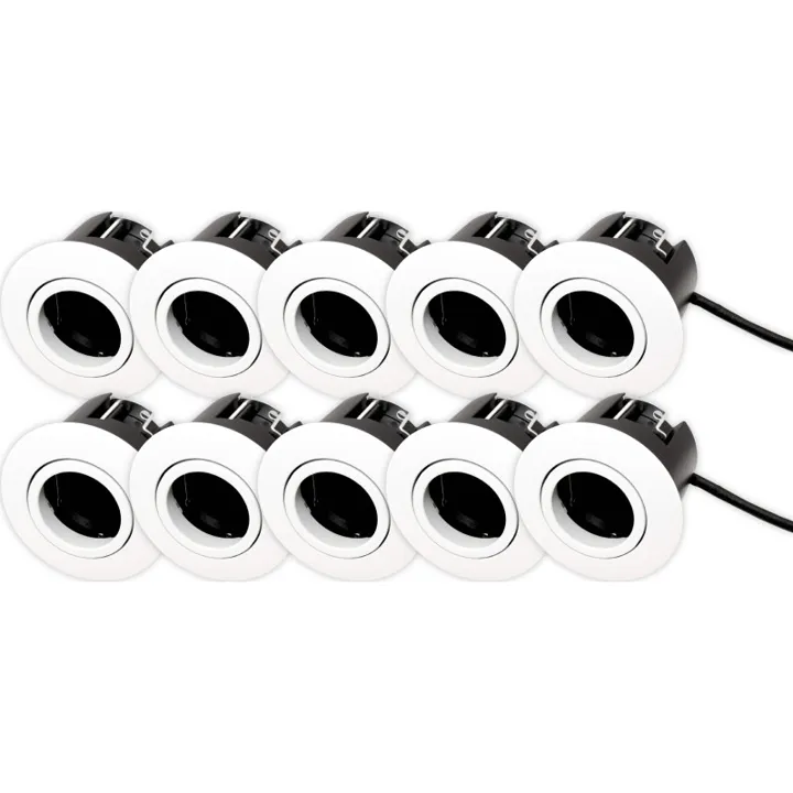 Scan Products Luna Quick Install 2.0 indbygningsspot, GU10, mat hvid, 10 stk – indbygningsspot — produktfoto