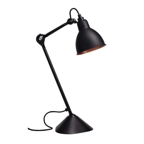 La Lampe Gras N205 Mat Sort & Mat Sort/Kobber – bordlampe — produktfoto