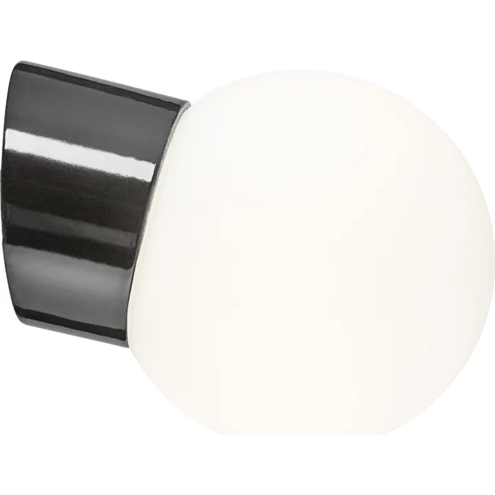 Ifö Electric Classic Glob 150 , mat opal, sort – væglampe — produktfoto